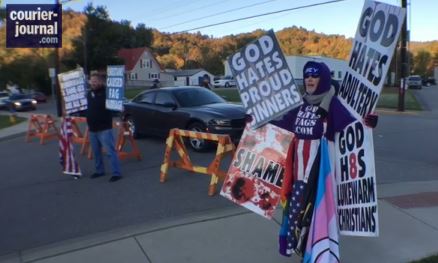 Now the Westboro Baptist Church is protesting against Kim Davis (VIDEO)