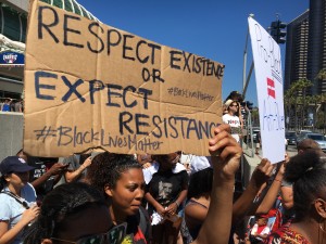 Black Lives Matter San Diego protest outside The All-Star Game at Petco Park