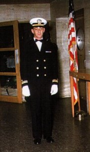 Harvey Milk in dress Navy Blue uniform for his brother's wedding in 1954. Photo provided by Stuart Milk