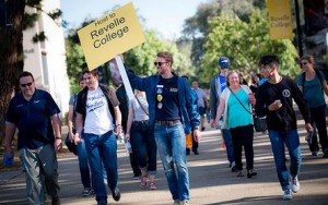 Admitted students touring the campus during Triton Day on April 9, 2016.