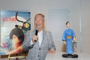 George Takei and Hosato, the puppet he voiced in the fantastical epic adventure Kubo and the Two Strings