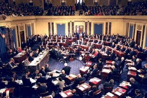 Floor proceedings of the U.S. Senate during the trial of President Bill Clinton in 1999.