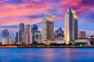 San Diego, California, USA downtown skyline.