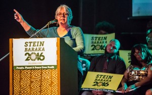 Lucila Conde at the Jill Stein rally Photo: Frank Colosi