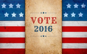 United States presidential election day 2016, message Vote, patriotic background