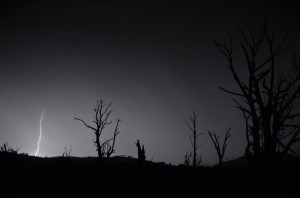 Storms and Lightning in a Post Apocalyptic World Scene